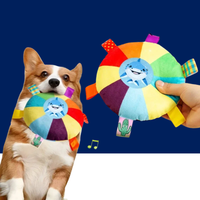 Rainbow Plush Flying Saucer Dog Toy – Interactive Chew & Training Disc - BIG FRENCHIES