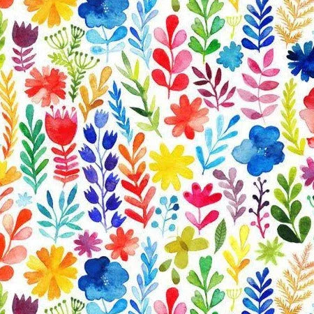 Rainbow Watercolor Floral Splash Mat - A Waterproof Catch-All for Highchair Spills and More! - BIG FRENCHIES