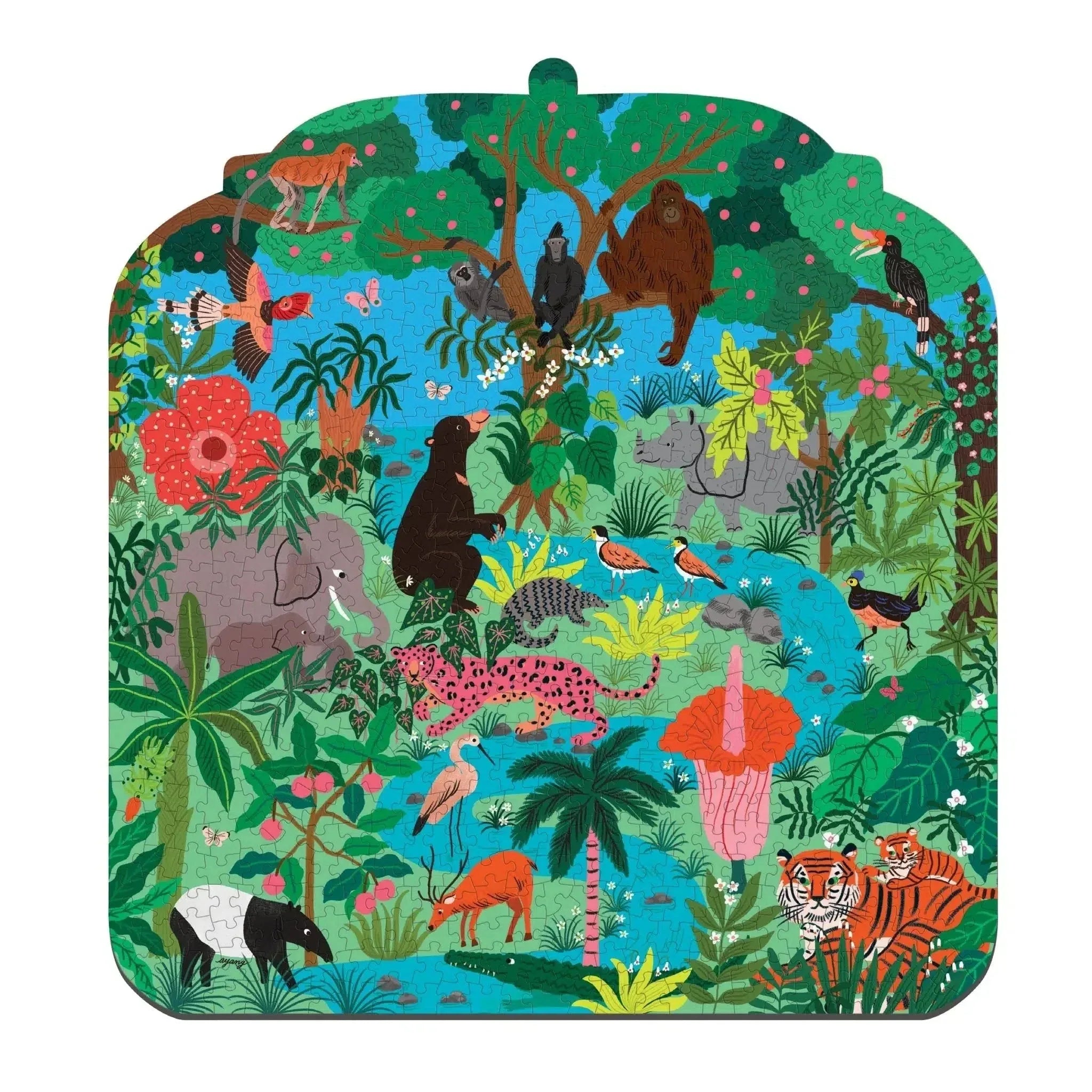 Rainforest Terrarium 750 Piece Shaped Jigsaw Puzzle Mudpuppy - BIG FRENCHIES
