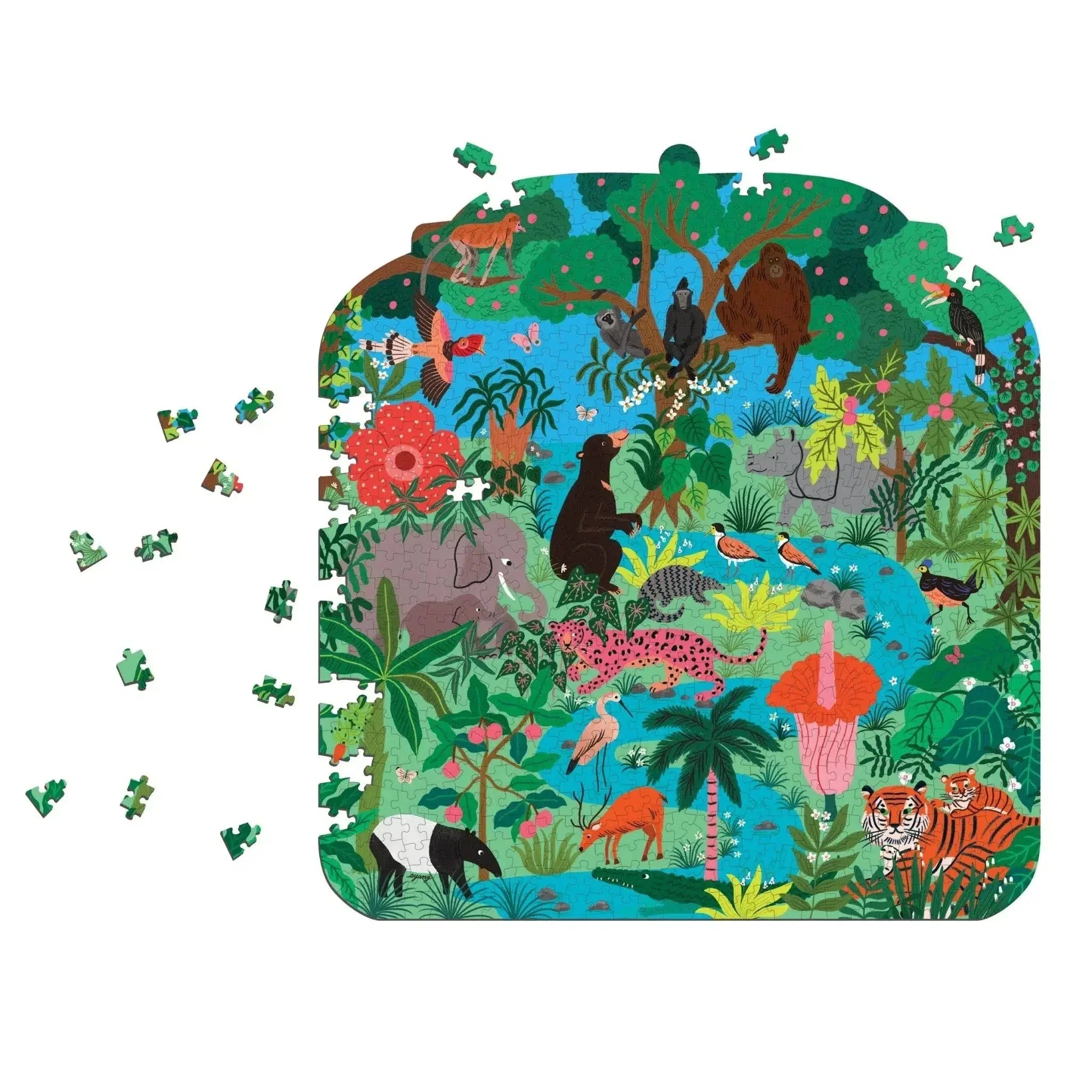 Rainforest Terrarium 750 Piece Shaped Jigsaw Puzzle Mudpuppy - BIG FRENCHIES