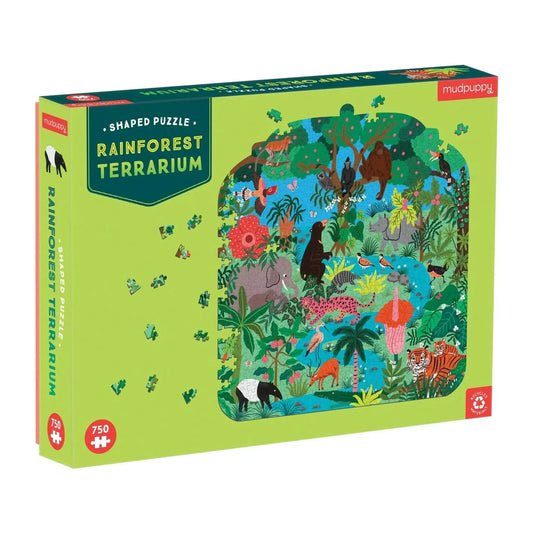Rainforest Terrarium 750 Piece Shaped Jigsaw Puzzle Mudpuppy - BIG FRENCHIES
