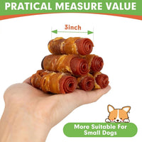 Rawhide Free Dog Treats 3 Inch Chicken Duck Beef Rolls 16 Count 21oz