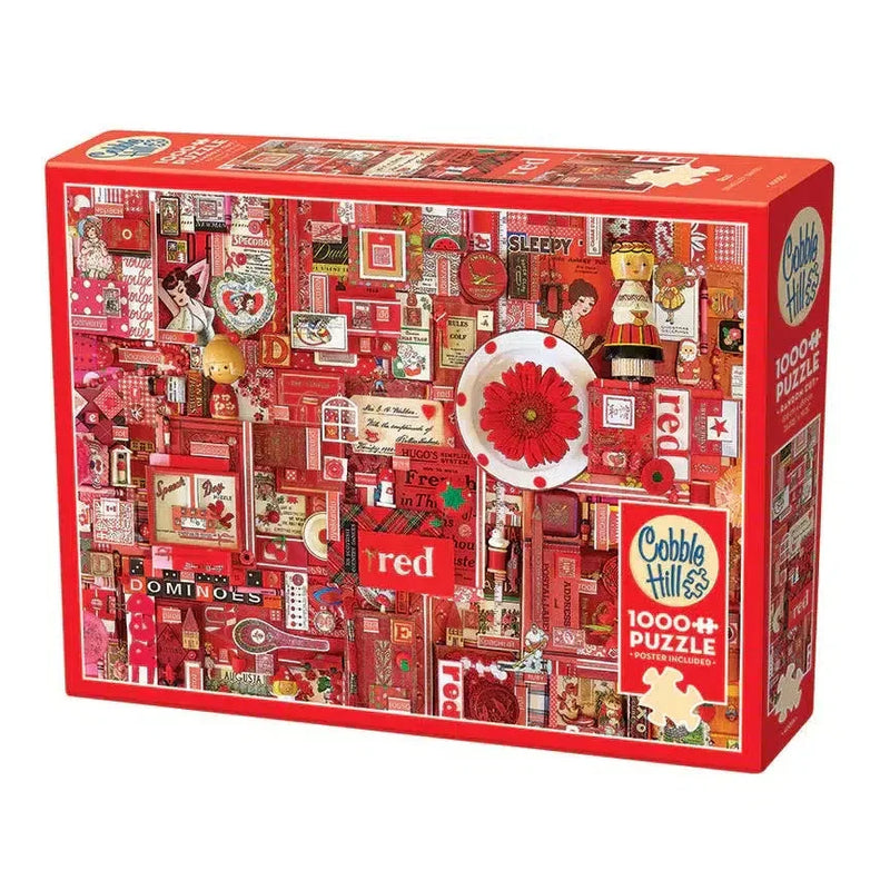 Red 1000 Piece Jigsaw Puzzle Cobble Hill - BIG FRENCHIES