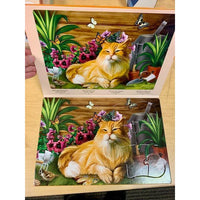 Red Cat in the Garden 13 Piece Tray Jigsaw Puzzle Quokka