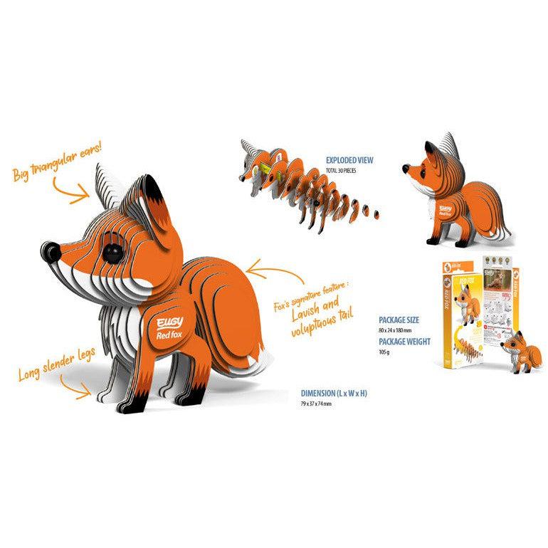 Red Fox 3D Cardboard Model Kit Eugy
