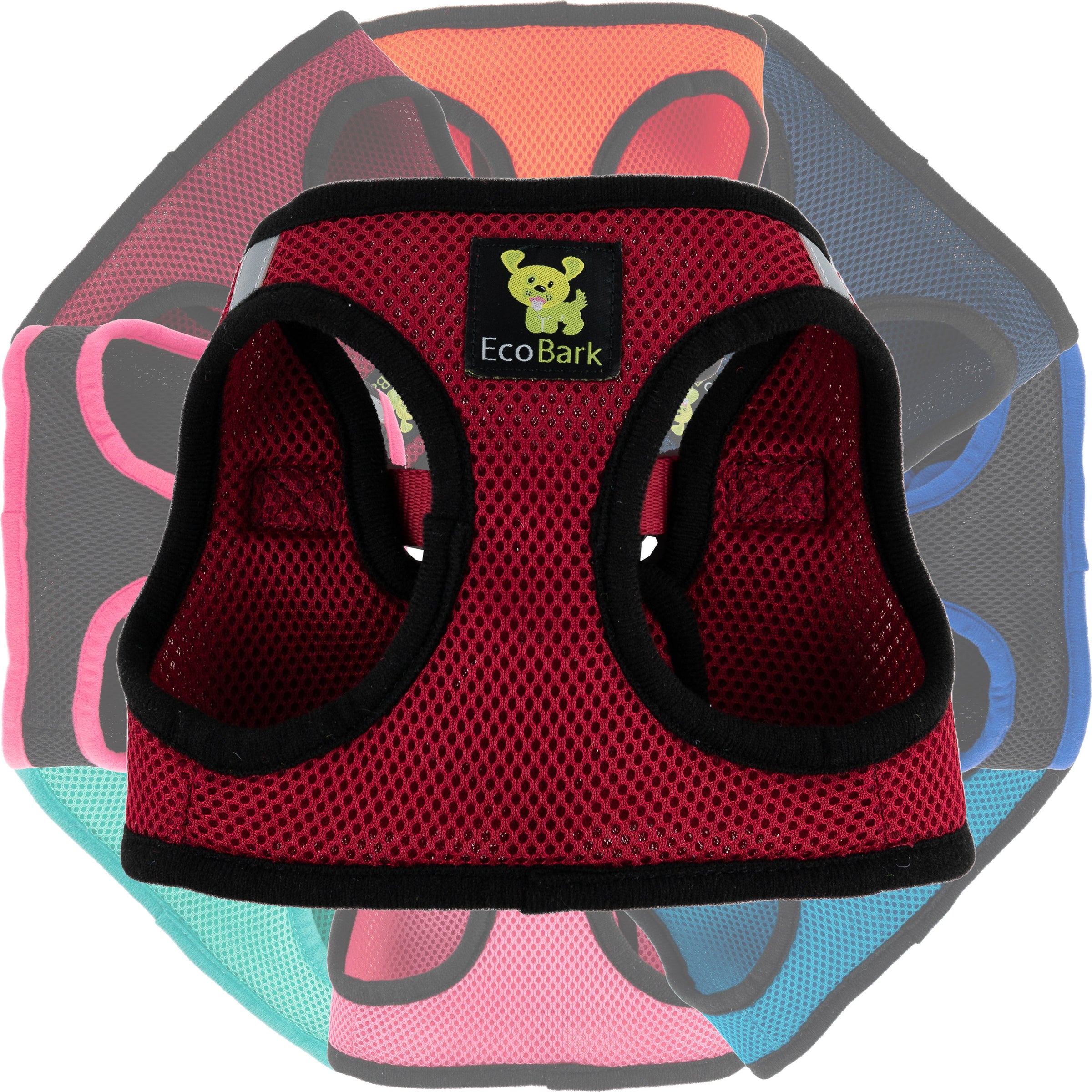 EcoBark Burgundy Step In Dog Harness - Reflective Soft Mesh Harness for Teacup, Small Dogs, and Puppies - BIG FRENCHIES