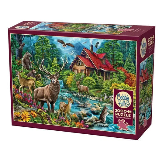 Red Roofed Cabin 2000 Piece Jigsaw Puzzle Cobble Hill - BIG FRENCHIES