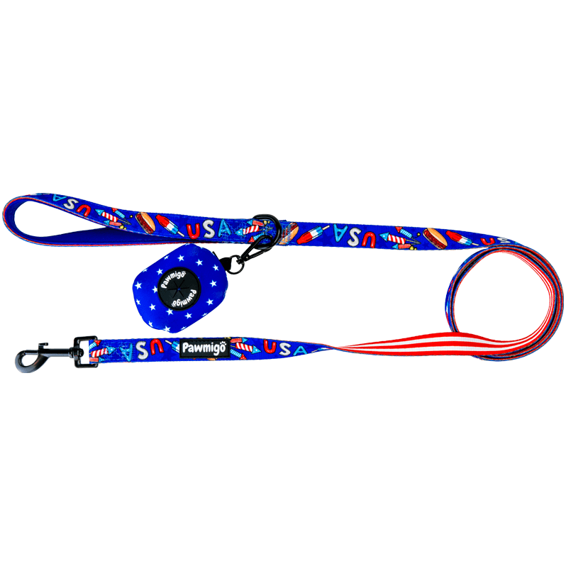 Red, White & Bark Leash Kit-Leash Kit-BIG FRENCHIES-Pawmigo