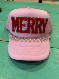 Red Chenille Merry Trucker - BIG FRENCHIES