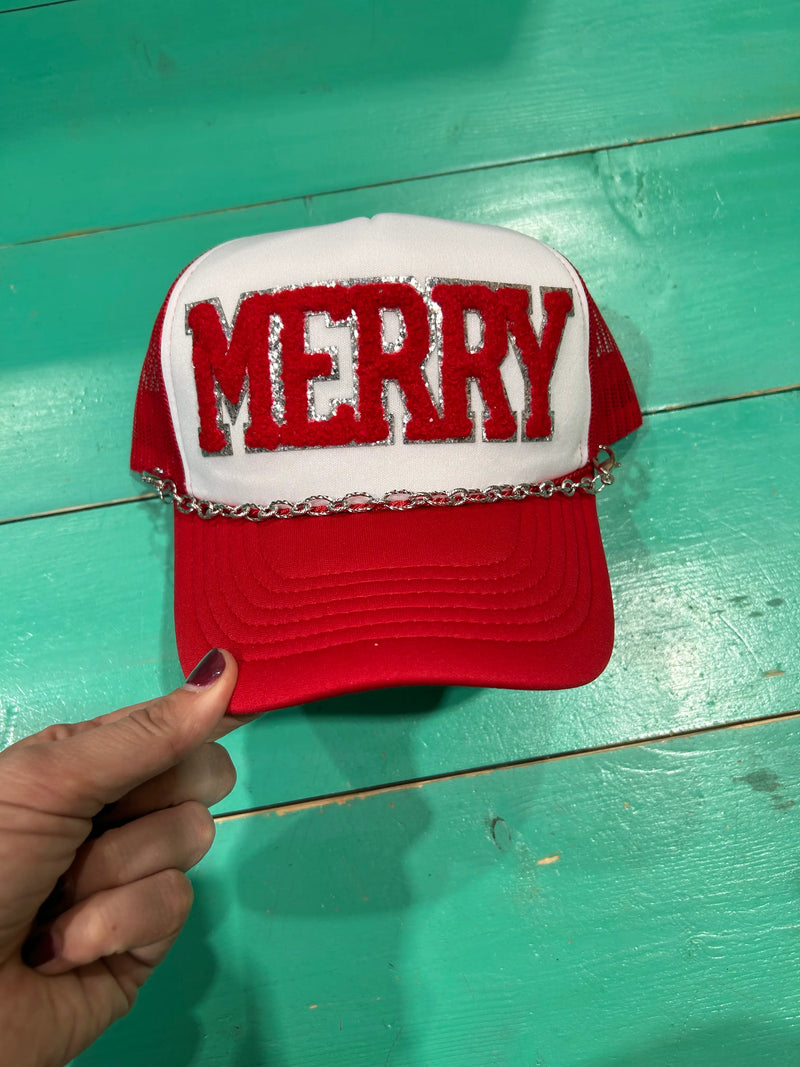 Red Chenille Merry Trucker - BIG FRENCHIES