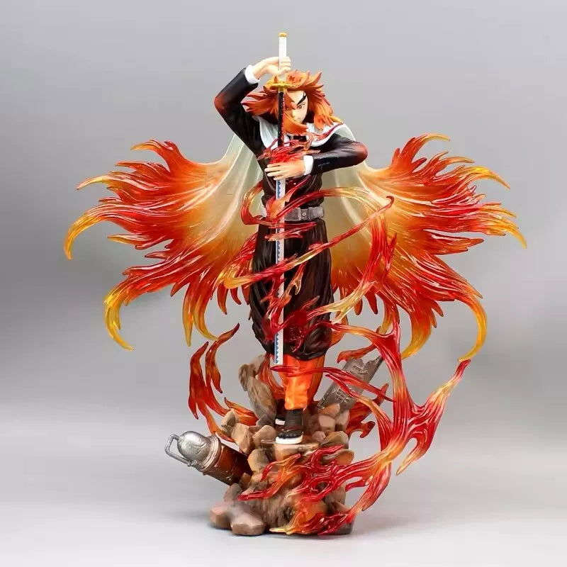 Rengoku Kyoujurou Flame Hashira Anime Figure, Demon Slayer Kimetsu no Yaiba Figurines 30 cm
