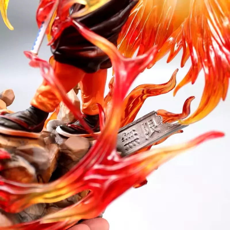 Rengoku Kyoujurou Flame Hashira Anime Figure, Demon Slayer Kimetsu no Yaiba Figurines 30 cm