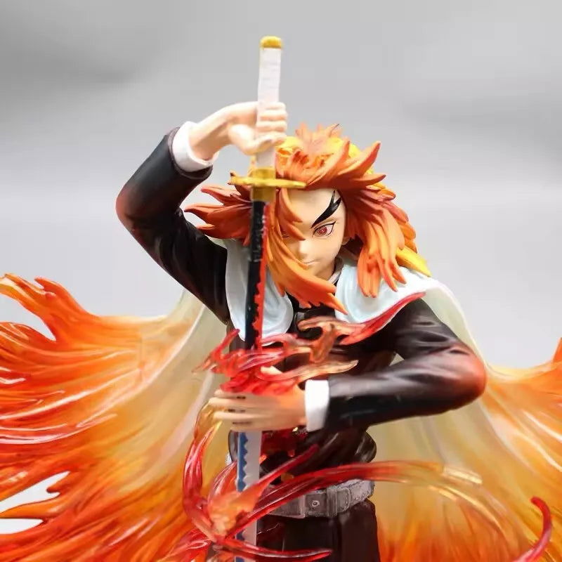 Rengoku Kyoujurou Flame Hashira Anime Figure, Demon Slayer Kimetsu no Yaiba Figurines 30 cm