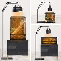 Reptile Lamp Stand w/ Adjustable Height & Swing Arm – Heat Lamp Holder