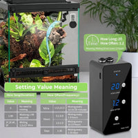 Reptile Misting System Humidifier with Timer & Adjustable Spray Nozzles