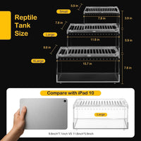 Reptile PC Terrarium Starter Kit Enclosure for Spiders, Geckos & Insects