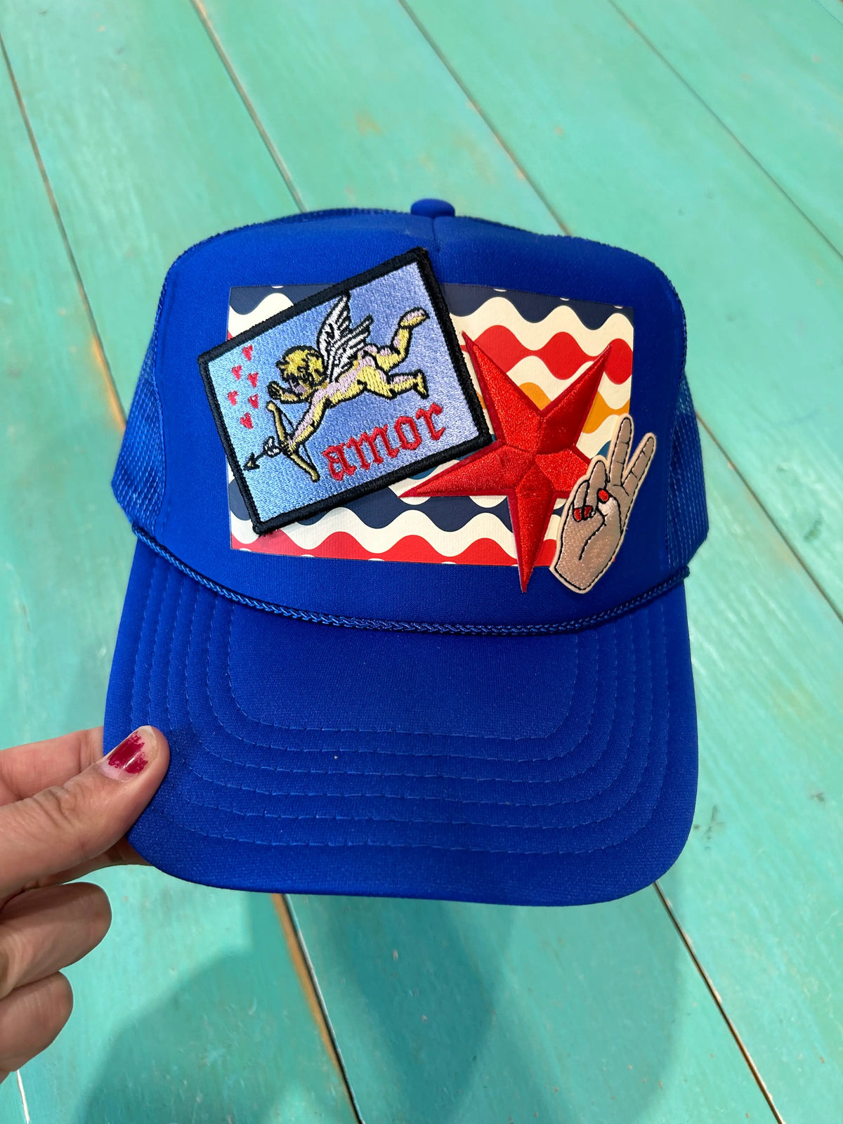 Retro Amor Red, White, & Blue Trucker - BIG FRENCHIES