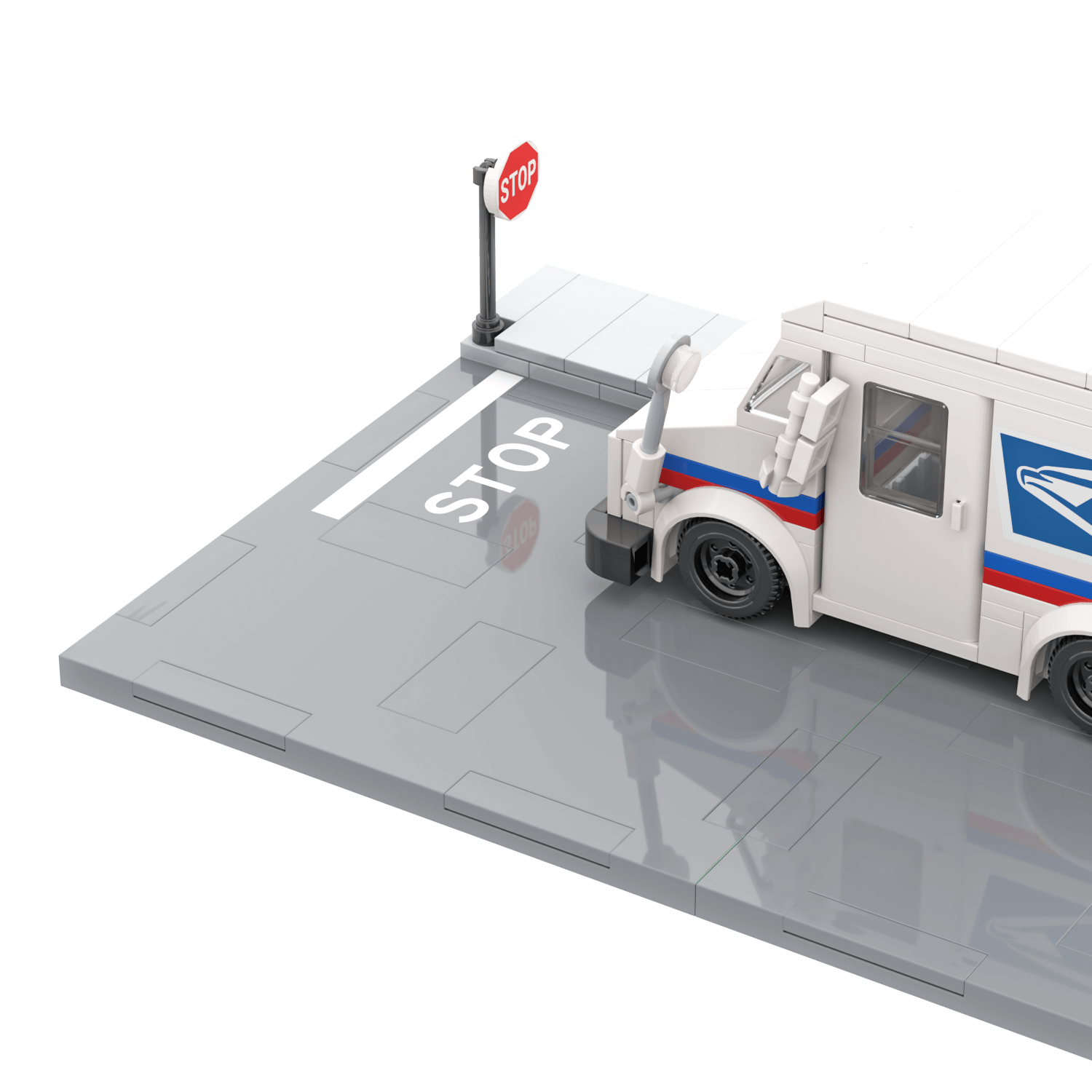 Stop Line Road Plate - Custom Printed City Accessory - Made Using a LEGO® Part