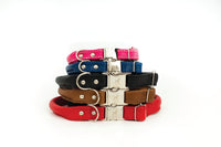 Rolled Style Red Leather Quick-Release Dog Collar - BIG FRENCHIES