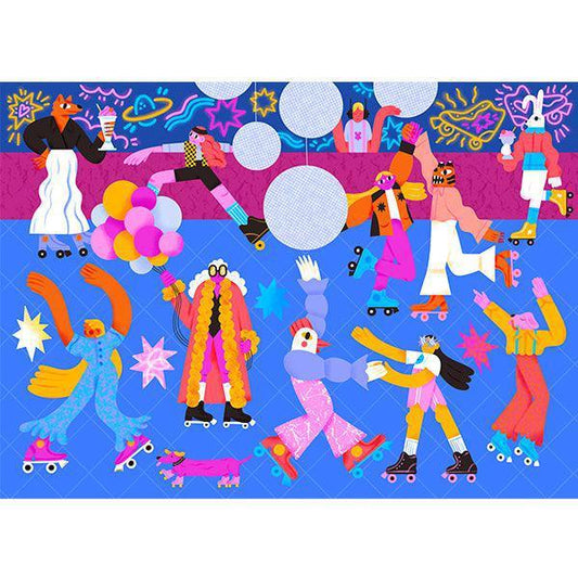Roller Disco 1000 Piece Jigsaw Puzzle Holiyay - BIG FRENCHIES