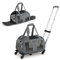 Rolling Pet Carrier with Wheels & Telescopic Handle