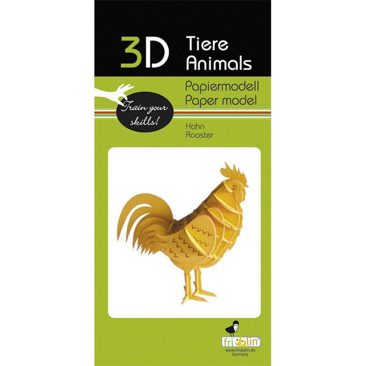 Rooster 3D Cardboard Model Kit Fridolin