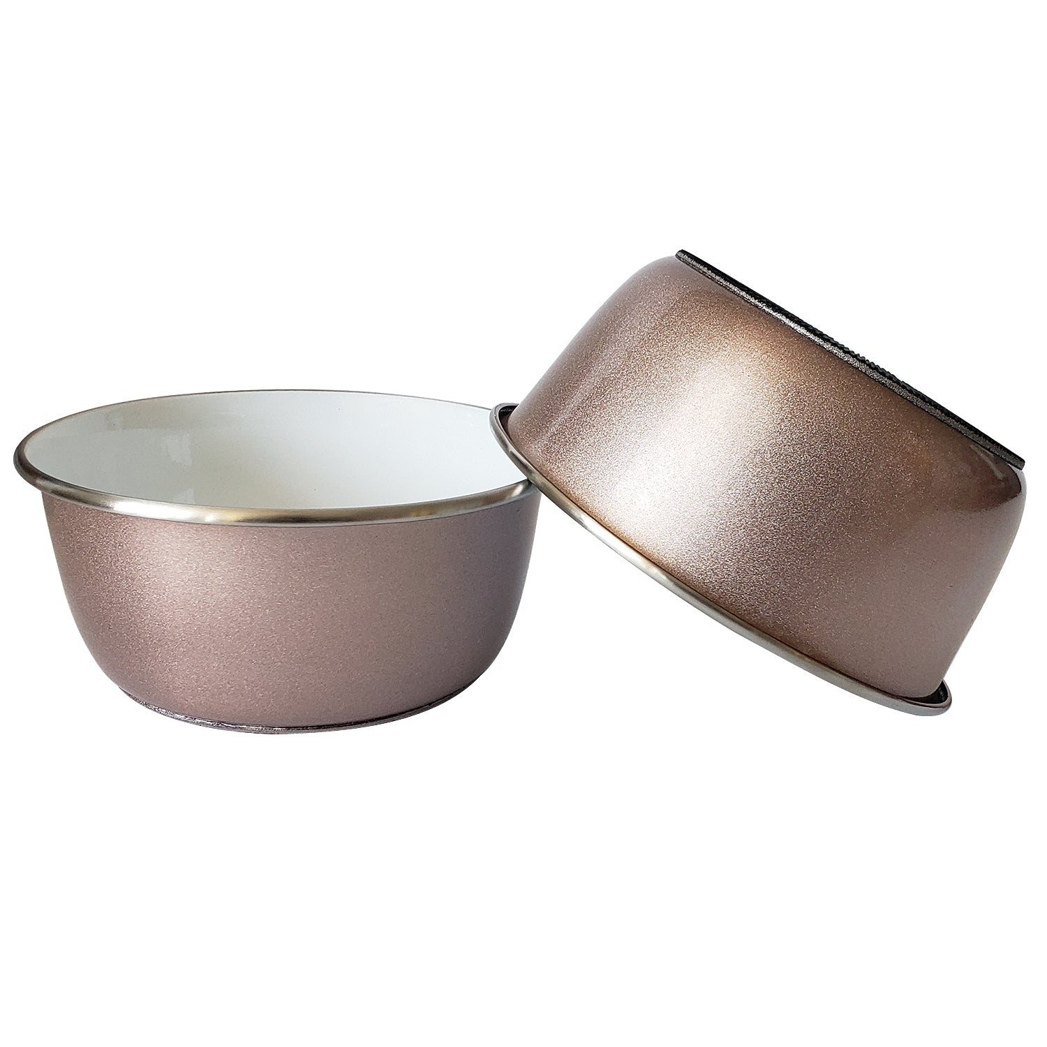 Deep Dog Bowl with Paw Print Design – Stainless Steel Bowl, Ideal for Small, Medium to Large Dogs – Rose Gold - BIG FRENCHIES