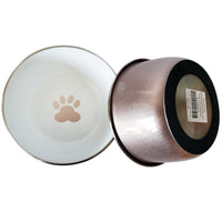 Deep Dog Bowl with Paw Print Design – Stainless Steel Bowl, Ideal for Small, Medium to Large Dogs – Rose Gold - BIG FRENCHIES