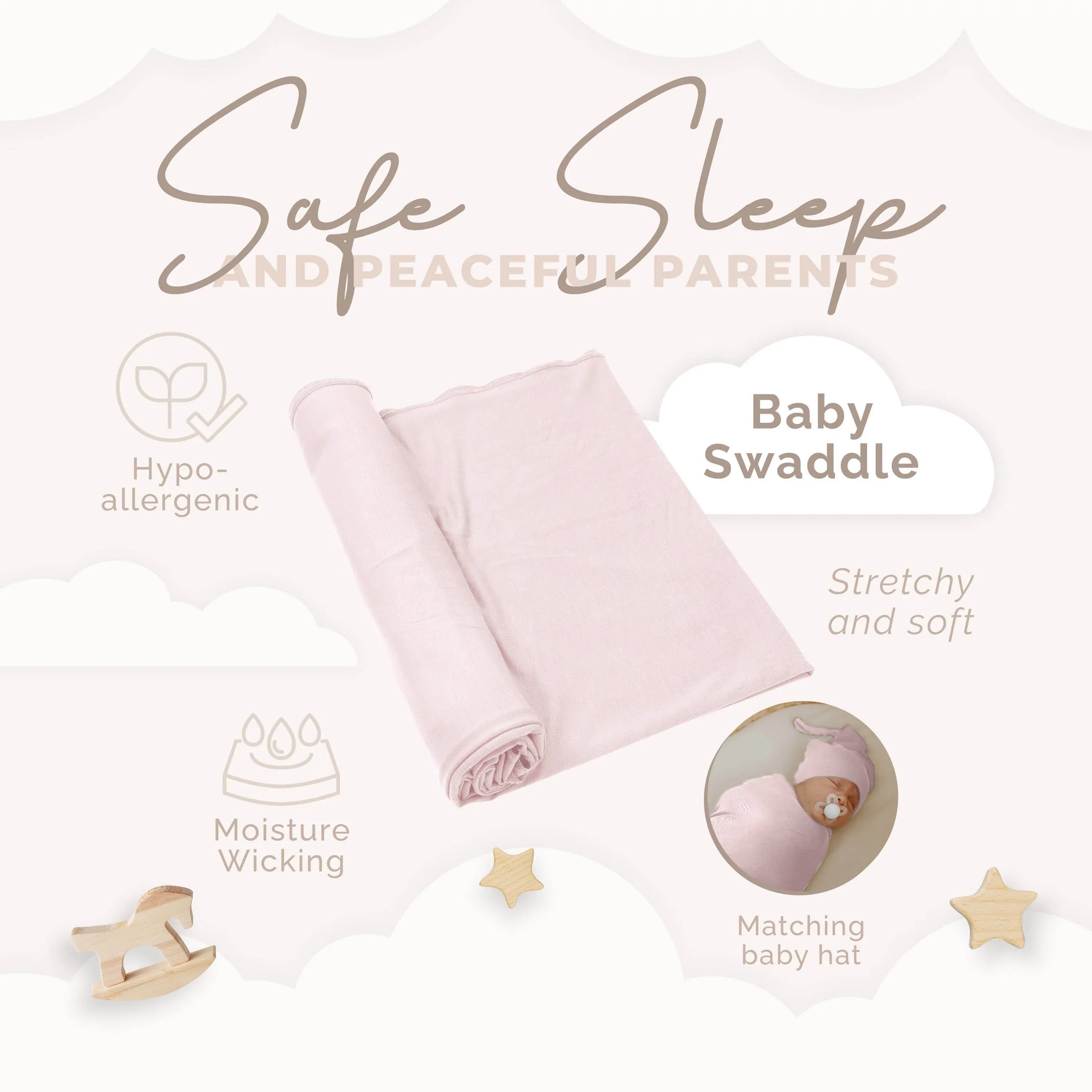 Baby Swaddle Blanket + hat - BIG FRENCHIES