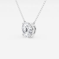 3.00 ct Lab Grown Round Diamond Floating Solitaire Pendant in 14K White or Yellow Gold – AGI Certified