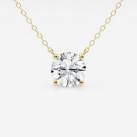 3.00 ct Lab Grown Round Diamond Floating Solitaire Pendant in 14K White or Yellow Gold – AGI Certified