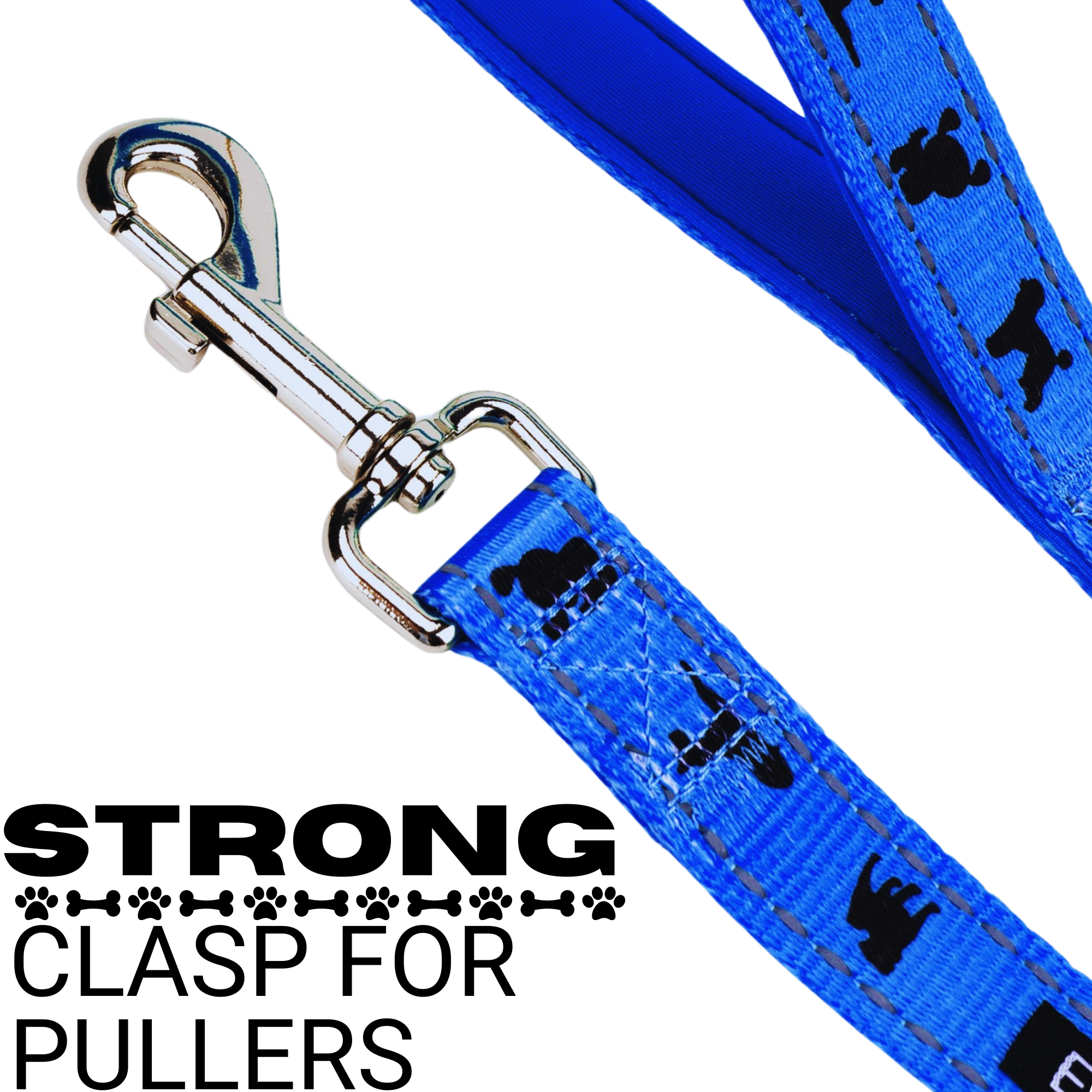 EcoBark Royal Blue Dog Leash- Padded Comfort Grip Leash - 4ft, 5ft, and 6ft Leash for Small and Medium Dogs - BIG FRENCHIES