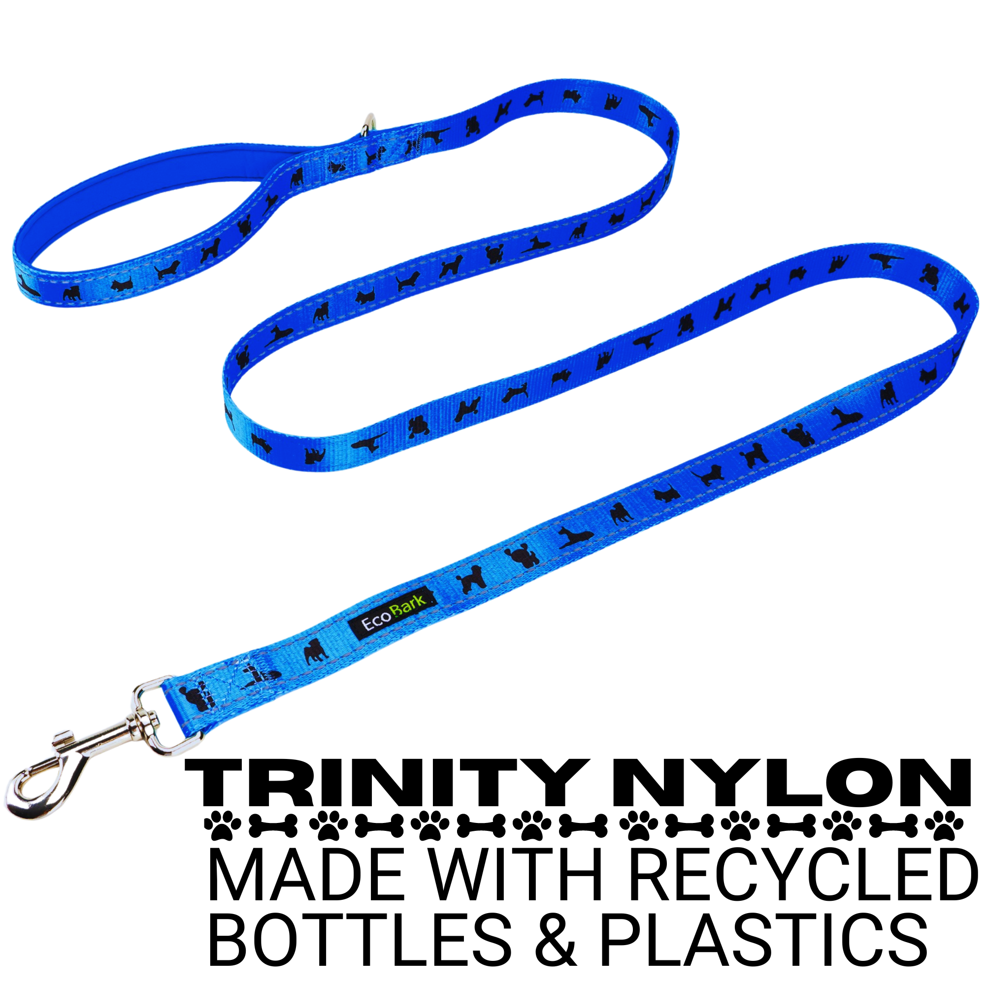 EcoBark Royal Blue Dog Leash- Padded Comfort Grip Leash - 4ft, 5ft, and 6ft Leash for Small and Medium Dogs - BIG FRENCHIES