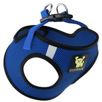 EcoBark Royal Blue Step In Dog Harness - Rapid Fastener Reflective Soft Mesh Vest Halter for XXXS to Small Dogs and Puppies - BIG FRENCHIES