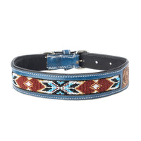 Running Free Beaded Heritage Dog Collar in Brown