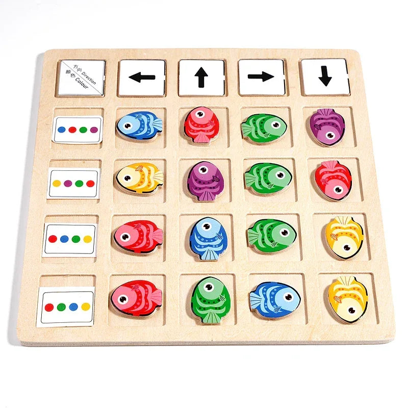 Montessori Wooden Board Game – Educational Logic & Color Toy for Kids - BIG FRENCHIES
