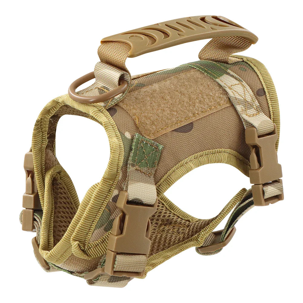 Tactical Puppy Harness Leash Set – Adjustable Military-Style Vest for Small Dogs & Cats, Ideal for Training & Walking - BIG FRENCHIES