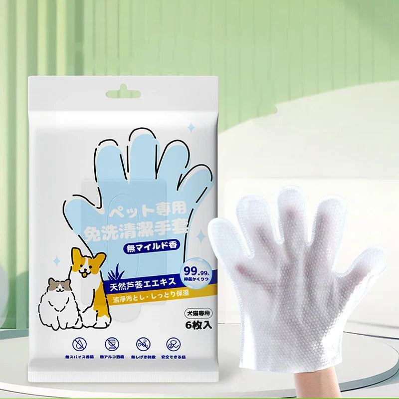 No-Rinse Cat Bath Wipes For Stress-Free Cleaning - 6Pcs - BIG FRENCHIES