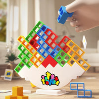 MEACAOFG 48PCS Tetra Tower Fun Balance Stacking Building Blocks Board Game for