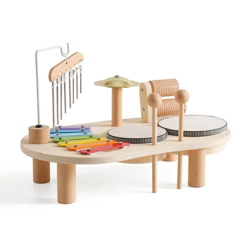 Wooden Montessori Baby Musical Toy Xylophone & Aeolian Bells - BIG FRENCHIES