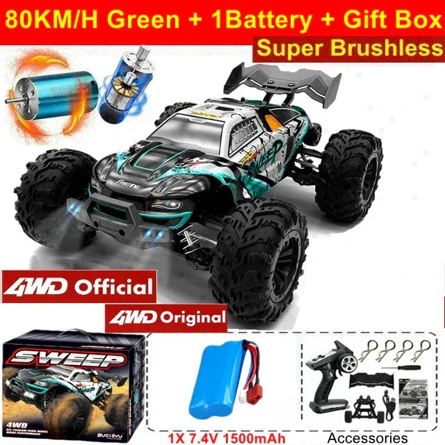 4WD Remote Control Car High-Speed 50-80KM/H Off-Road Buggy Truck - BIG FRENCHIES