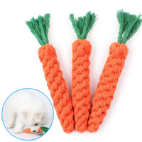 Carrot Rope Dog Chew Toy – Durable Cotton Molar Toy for Puppies & Dogs - BIG FRENCHIES
