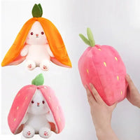 Cute Strawberry Carrot Rabbit Plush Toy – Soft Cuddly Bunny Doll - BIG FRENCHIES