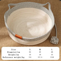 Handwoven Rattan Cat Bed – Cozy, Scratch-Resistant & Washable