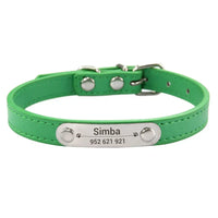 Personalized Dog Collar with Name Engraving – Anti-Lost PU Leather Collar for Dogs and Cats - BIG FRENCHIES