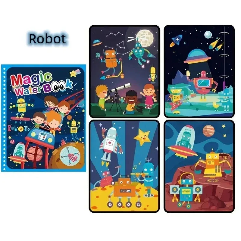 Watercolor Painting Magic Book – Reusable Cartoon Art Book for Kids - BIG FRENCHIES
