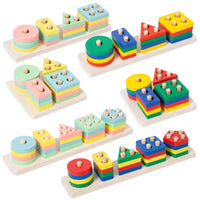 Montessori Wooden Building Blocks – Educational Color & Shape Toy - BIG FRENCHIES