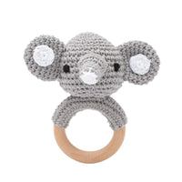 Baby Crochet Rattle Wooden Teether Toy BPA Free