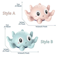 Electric Octopus Whale Baby Bath Toy with LED & Water Spray - BIG FRENCHIES