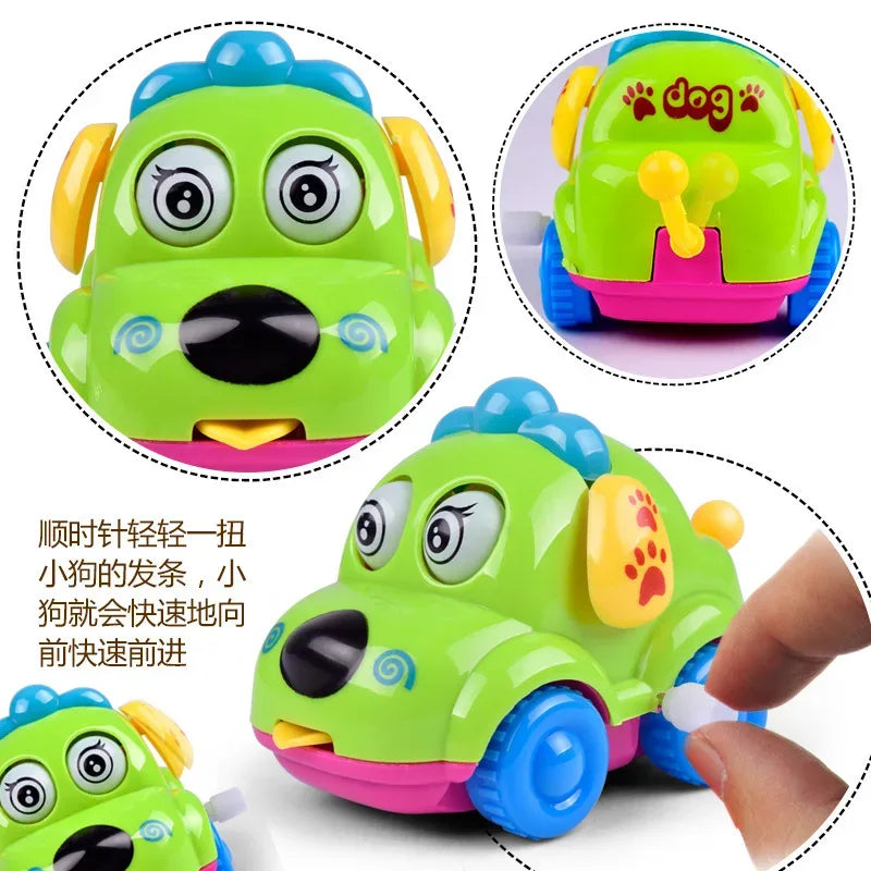 Clockwork Winding Toy Car – Cute Cartoon Animal Kids Gift - BIG FRENCHIES